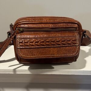 BOC Brown Crossbody Bag with Leaf Detailing